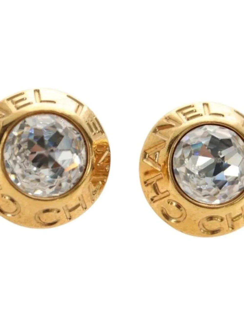 CHANEL Earring metal Gold Tone CC Auth 180936M